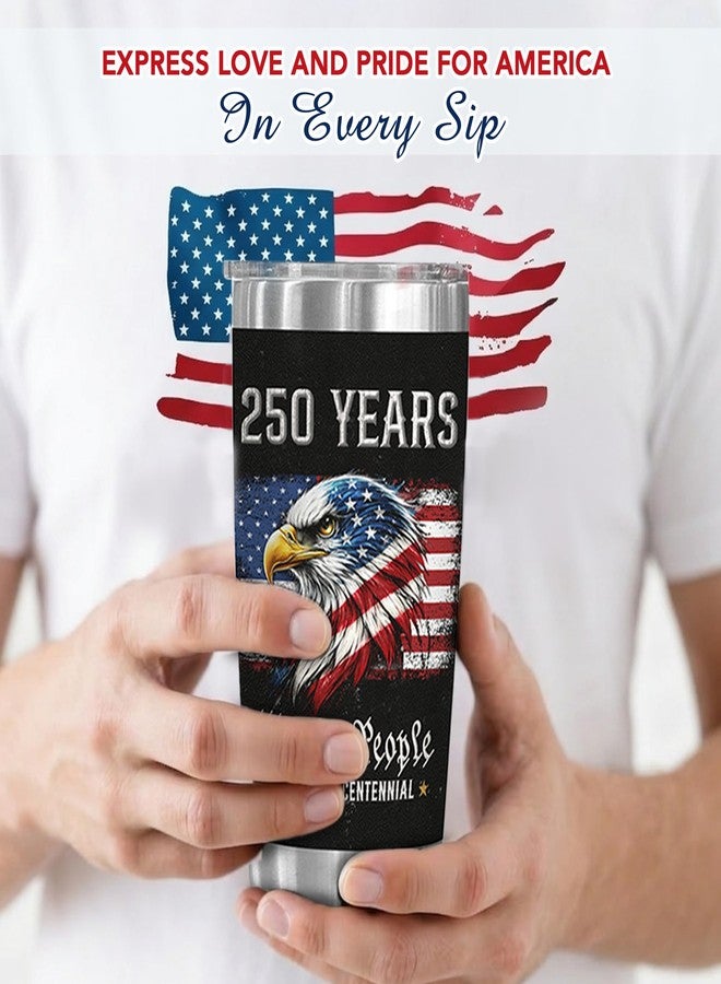 كوب Veryhomy للاحتفال بالذكرى الـ 250 للولايات المتحدة الأمريكية - هدايا للأب في عيد الأب من الابنة أو الابن أو الزوجة - كوب We The People سعة 20 أونصة معزول من الفولاذ المقاوم للصدأ مع غطاء، 1776-2026 هدية الذكرى الـ 250 للولايات المتحدة للرجال، - Image 5