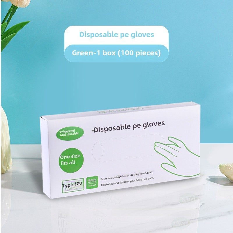 Disposable TPE Gloves White Food Grade Thickened Pe green boxed 100