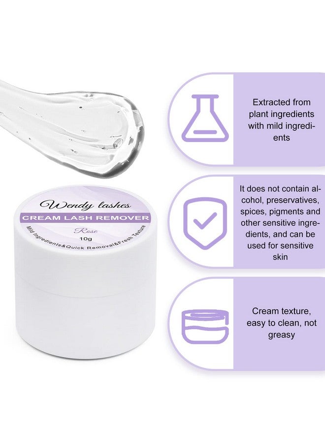 WENDY LASHES Lash Remover For Lash extensions/Lash Clusters Cream Lash Glue Remover 10g Effectively| Low Irritation for Sensitive Skin Lash Extension Remover Easy Removal of Indicidual Lashes Glue Remover(Rose) - Image 3