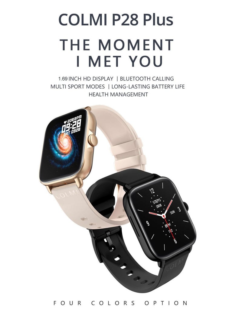 COLMI P28Plus Smart Watch - Sports Heart Rate Monitor, Step Counter, IP67 Water Resistant, Full Screen Smart Watch - Image 2
