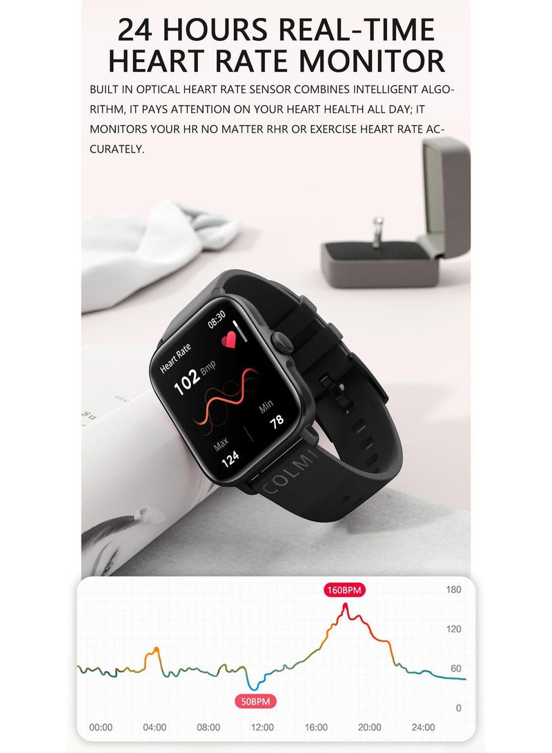 COLMI P28Plus Smart Watch - Sports Heart Rate Monitor, Step Counter, IP67 Water Resistant, Full Screen Smart Watch - Image 4