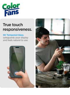 Color Fans GlasTR EZ FIT Privacy iPhone 15 Plus Tempered Glass Screen Protector -2 Pack  - Image 4