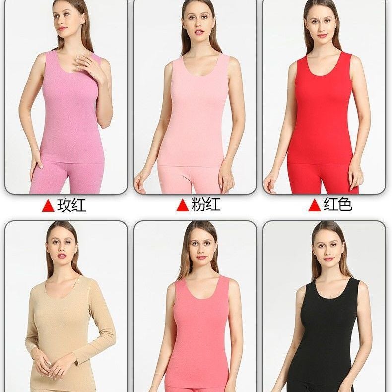 Women'S Inner Wear Seamless Warm Bottoming Fleece-Lined Medium Thick Quick Double-Sided Deqi Sleeveless Tight Underwear Vest - Image 3