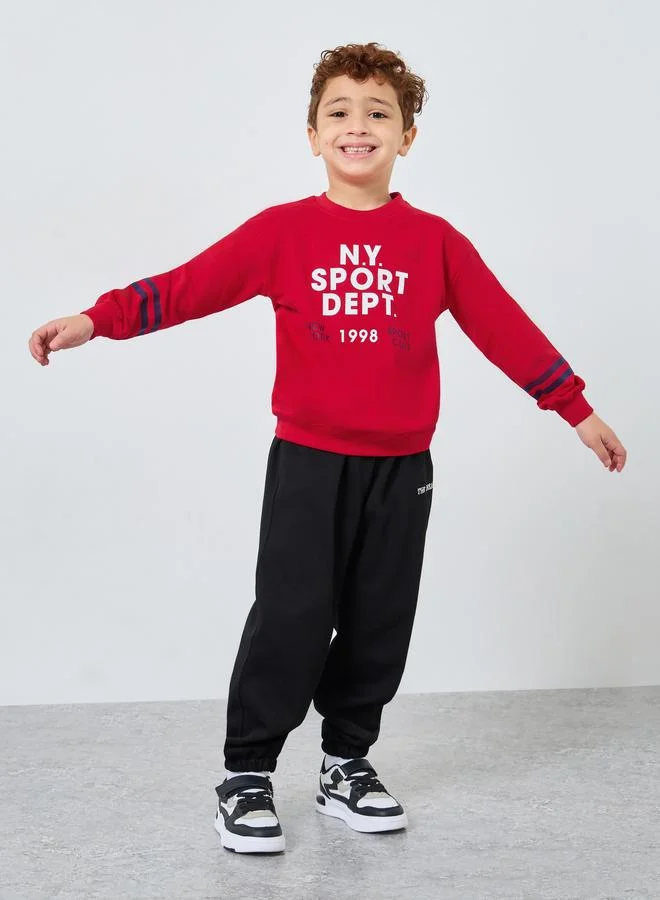 Styli Styli Boys Red NY Graphic Print Sweatshirt