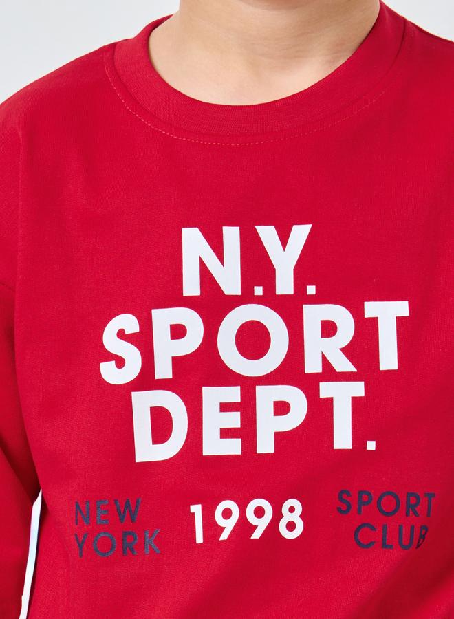 Styli Boys Red NY Graphic Print Sweatshirt - Image 3