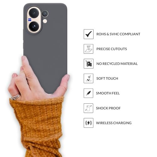 SPRIG Compatible with Vivo V60 Premium SilkTone Back Cover Drop Tested Shock Proof Mobile Case for Men, Women, Boys and Girls with Camera Protection (Dark Grey) - Image 4