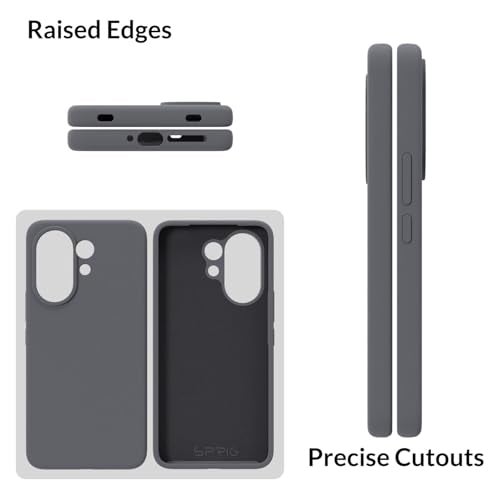 SPRIG Compatible with Vivo V60 Premium SilkTone Back Cover Drop Tested Shock Proof Mobile Case for Men, Women, Boys and Girls with Camera Protection (Dark Grey) - Image 2