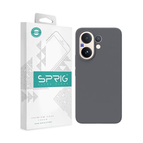 SPRIG Compatible with Vivo V60 Premium SilkTone Back Cover Drop Tested Shock Proof Mobile Case for Men, Women, Boys and Girls with Camera Protection (Dark Grey) - Image 1