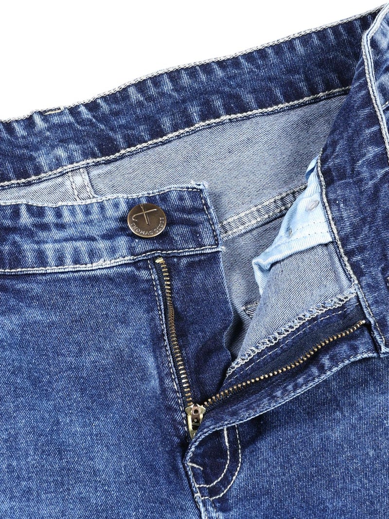 Thomas Scott Mens Mid Rise Clean Look Slim Fit Jeans (TSJ240_Mid Blue, 34) - Image 5