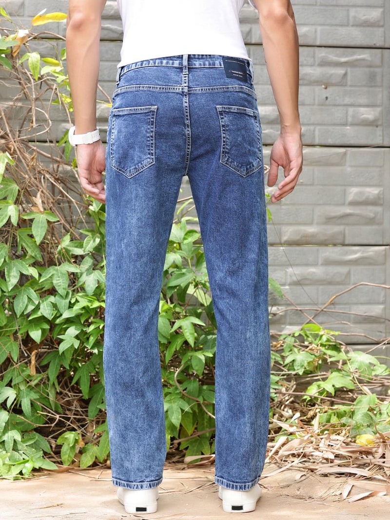 Thomas Scott Mens Mid Rise Clean Look Slim Fit Jeans (TSJ240_Mid Blue, 34) - Image 4