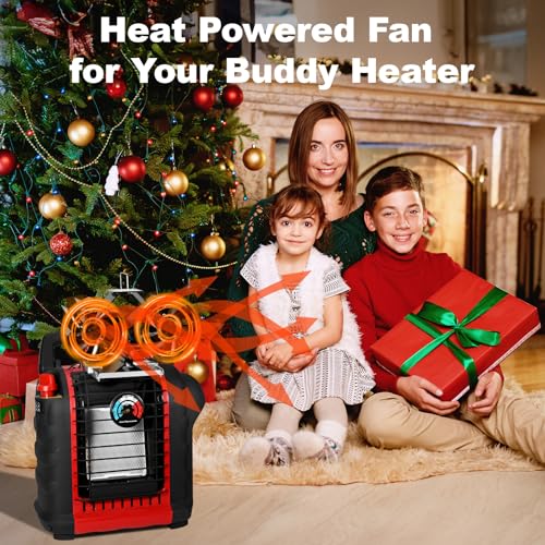 YOSN Dual Motors Heat Powered Fireplace Fan, Wood Stove Fan Compatible for Buddy Heater, Fireplace Fan with WoodStove Magnetic Thermometer, Heat Activated Thermal Fan for Wood Burning Stove/Log Burner - Image 2