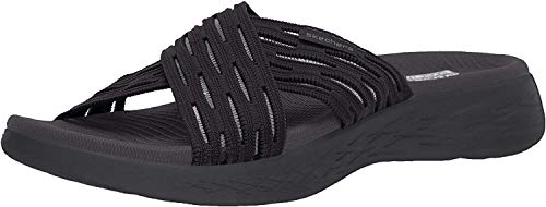 Skechers womens On-the-go 600 Sunrise Slide Sandal, Black, 5 US - Image 1