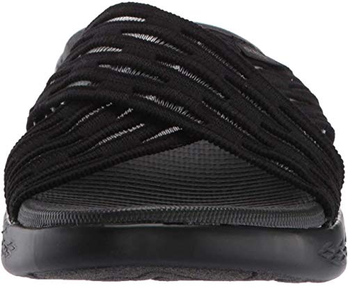 Skechers womens On-the-go 600 Sunrise Slide Sandal, Black, 5 US - Image 2