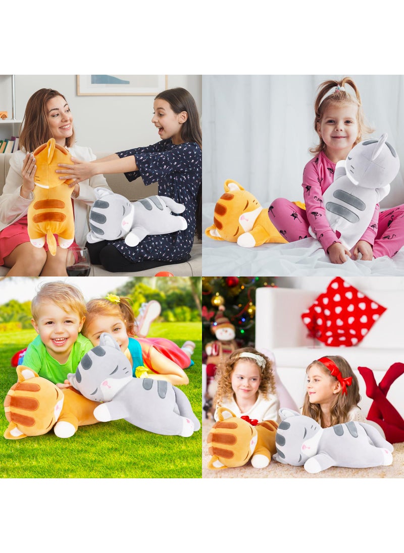 Achwishap Achwishap Cat Stuffed Animal Cat Plush Pillow Soft Kitten Plush Kawaii Cat Hugging Pillow Cute Plush Toys Cuddle Plushie for Kids Adults Gifts Birthday(Gray Cat 14 )  - Image 5