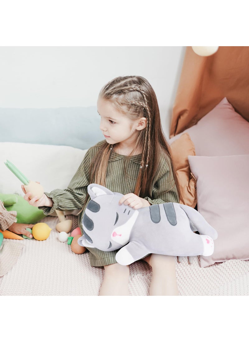 Achwishap Achwishap Cat Stuffed Animal Cat Plush Pillow Soft Kitten Plush Kawaii Cat Hugging Pillow Cute Plush Toys Cuddle Plushie for Kids Adults Gifts Birthday(Gray Cat 14 )  - Image 3