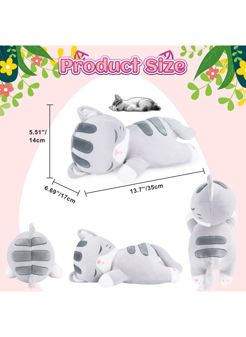 Achwishap Achwishap Cat Stuffed Animal Cat Plush Pillow Soft Kitten Plush Kawaii Cat Hugging Pillow Cute Plush Toys Cuddle Plushie for Kids Adults Gifts Birthday(Gray Cat 14 )  - Image 2