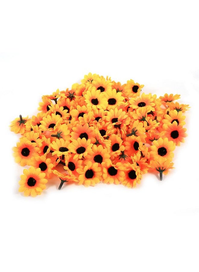 Wendy Mall 100Pcs Artificial Mini Daisy Decorative Flower Silk Flowers For Crafts Party Wedding Decoration Diy Home Decor (Yellow)  - Image 1