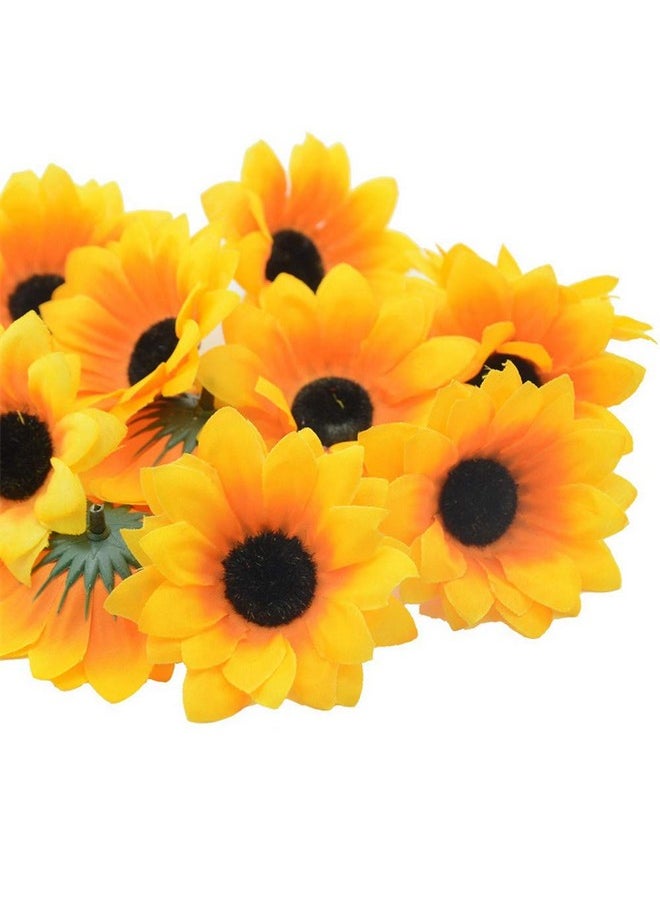 Wendy Mall 100Pcs Artificial Mini Daisy Decorative Flower Silk Flowers For Crafts Party Wedding Decoration Diy Home Decor (Yellow)  - Image 2