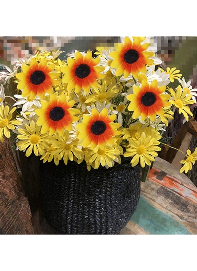 Wendy Mall 100Pcs Artificial Mini Daisy Decorative Flower Silk Flowers For Crafts Party Wedding Decoration Diy Home Decor (Yellow)  - Image 3