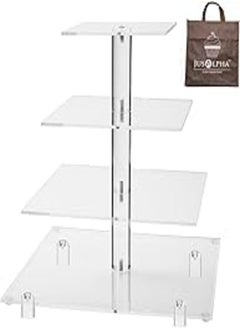 Jusalpha® Large 4 Tier Square Acrylic Cupcake Tower Stand-Cake Stand-Dessert Stand-Cupcake holder-Pastry serving platter-Candy Bar Party Décor-Party Supply(4 Tier With Rod Feet) (4SF-V2) - pzsku/ZAA5D83C46BEC23E43545Z/45/_/1723237586/56933e14-ce5f-4d1f-8d78-c93ac3942e74