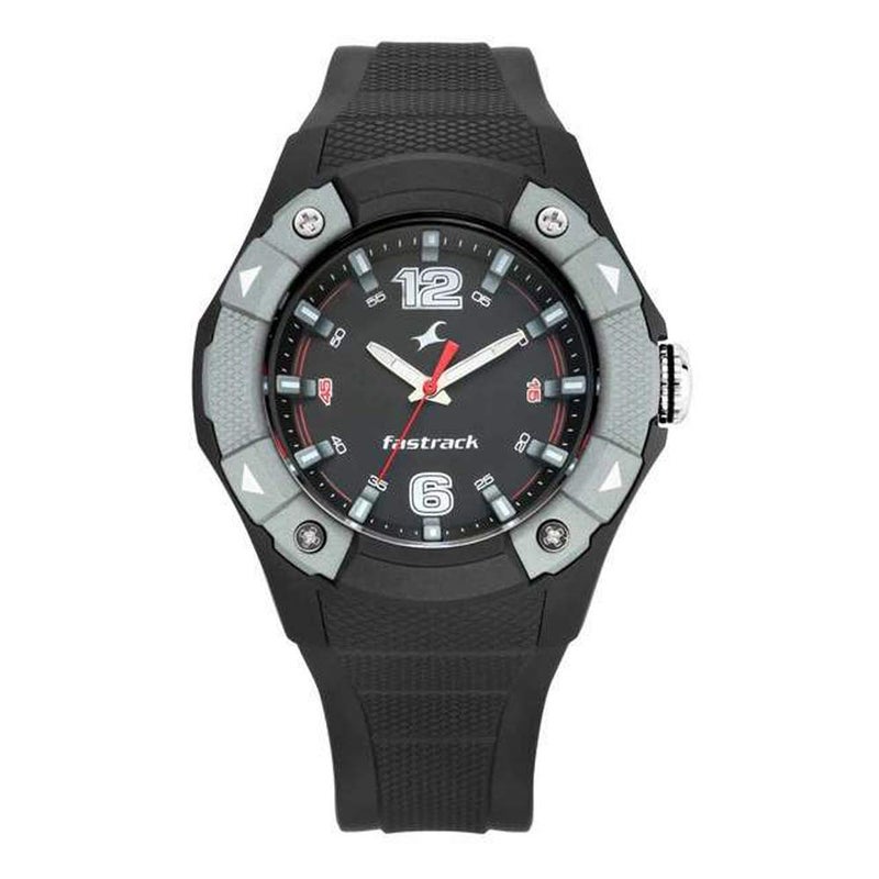Fastrack Trendies Quartz Analog Black Dial Black Silicone Strap Watch for Guys - NR38057PP02 - Image 3