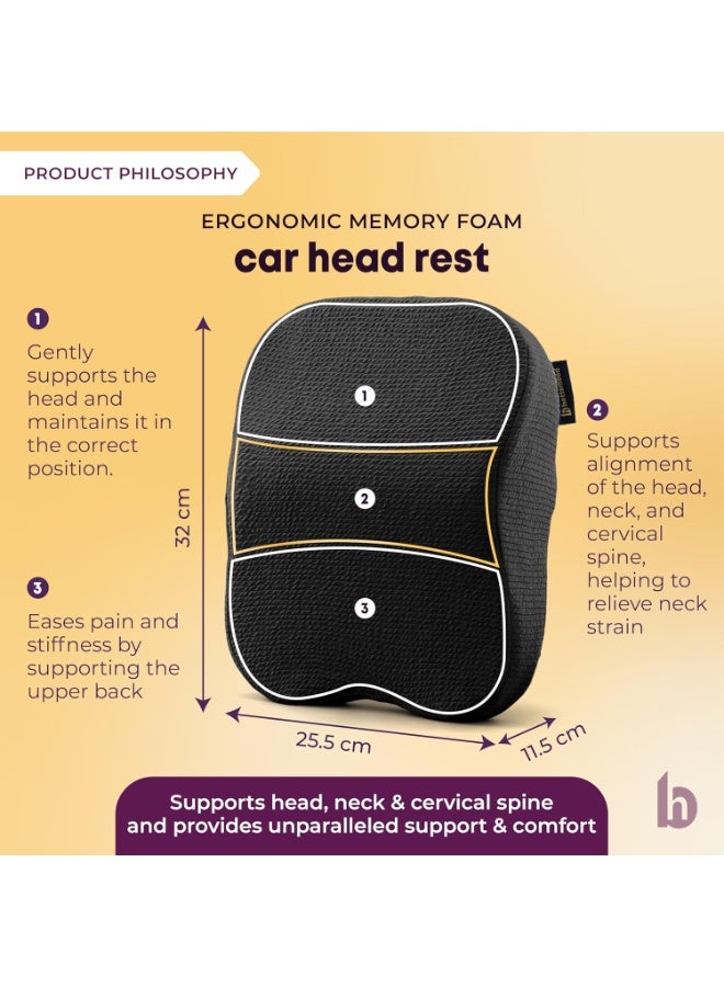 Ergonomic Car Neck Rest Pillow – Premium Memory Foam Headrest Cushion for Comfortable Travel & Driving – Orthopedic Neck Support - Image 2