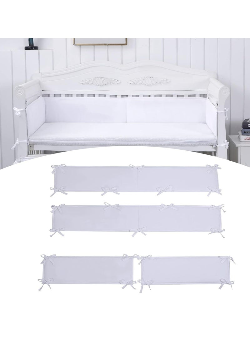 أوزيغالور بطانة شبكية قابلة للتنفس لمجموعة سرير أطفال مكونة من 4 قطع مع تنجيد من أربعة جوانب، مفروشات سرير أطفال، 132 سم × 24.5 سم*2 و 68.5 سم × 24.5 سم*2 - Image 1