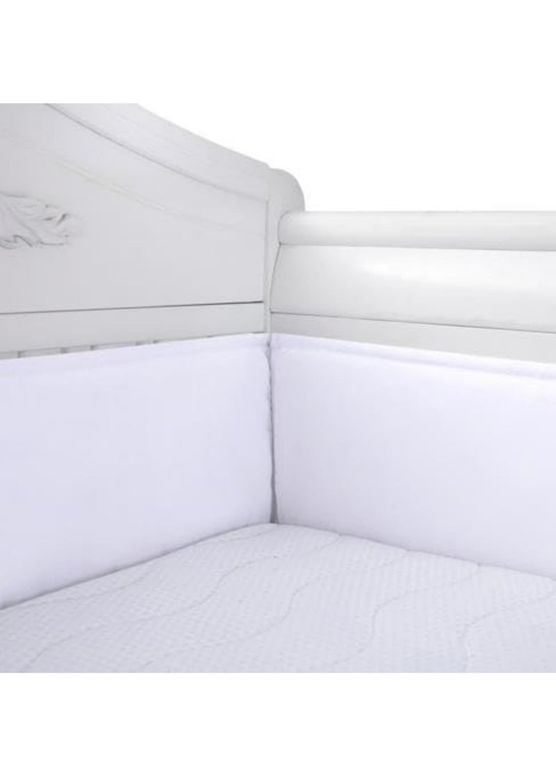 أوزيغالور بطانة شبكية قابلة للتنفس لمجموعة سرير أطفال مكونة من 4 قطع مع تنجيد من أربعة جوانب، مفروشات سرير أطفال، 132 سم × 24.5 سم*2 و 68.5 سم × 24.5 سم*2 - Image 2