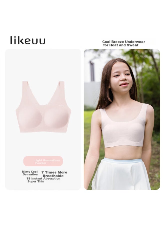 Ubras Girls' Breathable Sports Bra In Light Pink - Image 1