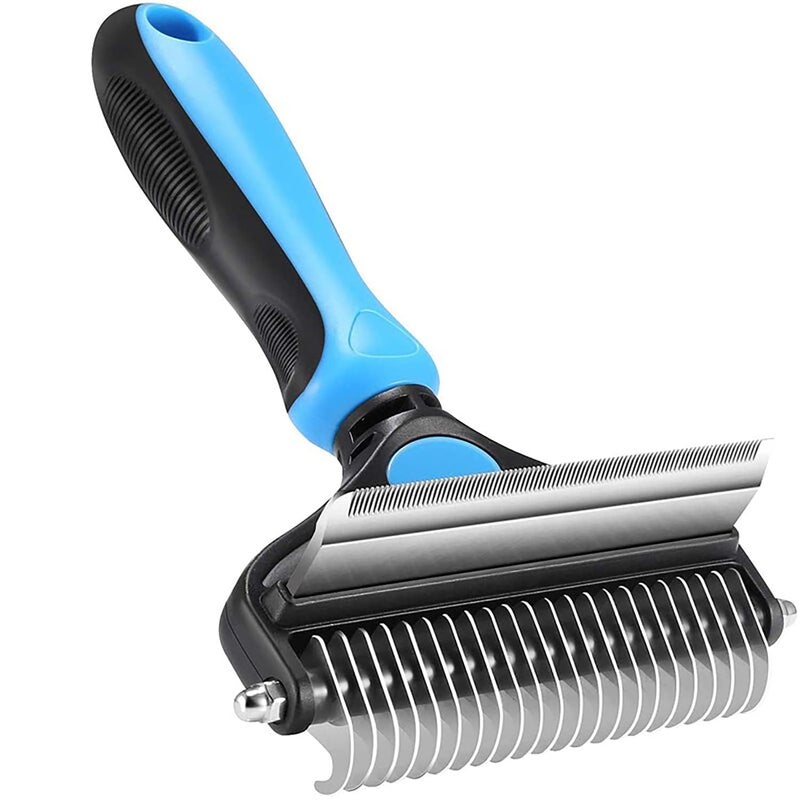 Lampostick Lampistick 2 in 1 Deshedding Tool & Dematting Undercoat Rake for Mats & Tangles Removing, Dog Grooming Kit Deshedding Comb for Dogs - Image 1