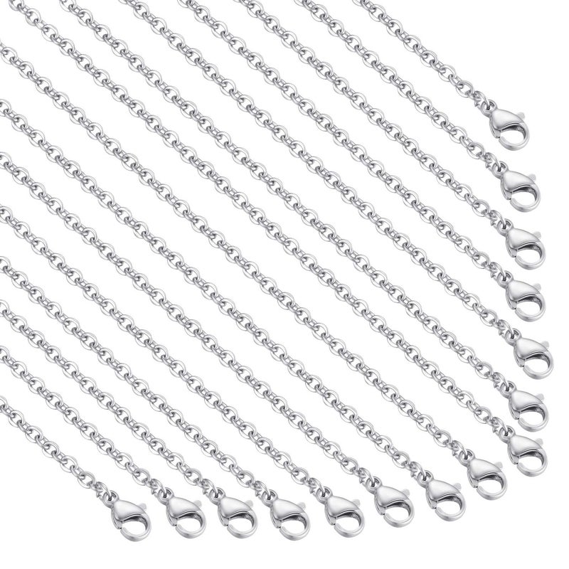 TOSCALINA 30 Pack 24 Inch Necklace Chain Stainless Steel Link Cable Chain Necklace with Lobster Clasps for DIY Jewelry Making - Image 3