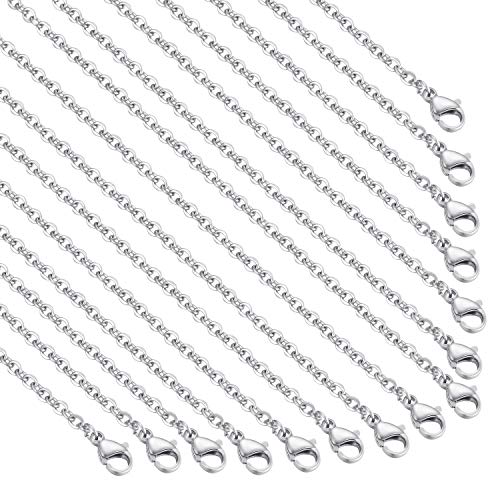 TOSCALINA 30 Pack 24 Inch Necklace Chain Stainless Steel Link Cable Chain Necklace with Lobster Clasps for DIY Jewelry Making - Image 1