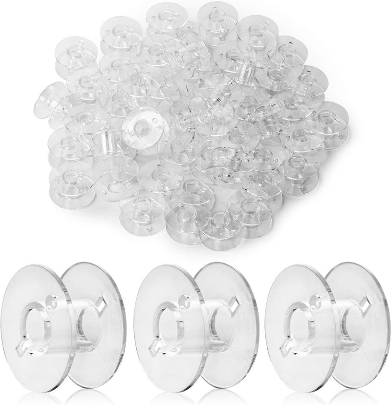 Zenith Plastic Sewing Machine 10 White Bobbins Set & 1 Bobbin Case Combo - Compatible with Household Usha, Brother, Singer, Janome & More | Replacement Accessories (10 WHITE TRANSPARENT 1 BOBBIN CASE) - Image 3