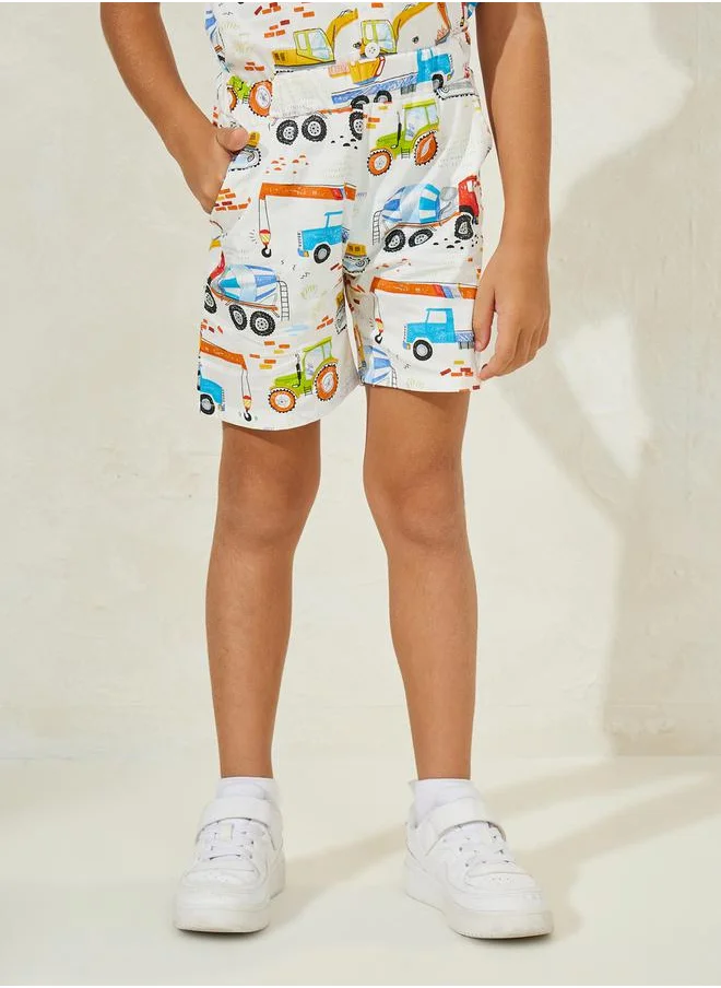 ستايلي Color Block T-Shirt & Short Set