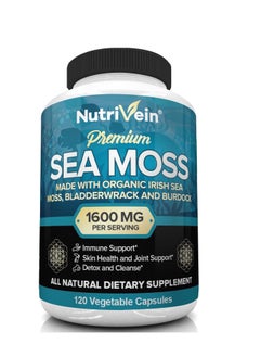 Organic Sea Moss 1600mg Plus Bladderwrack & Burdock 120 Capsules