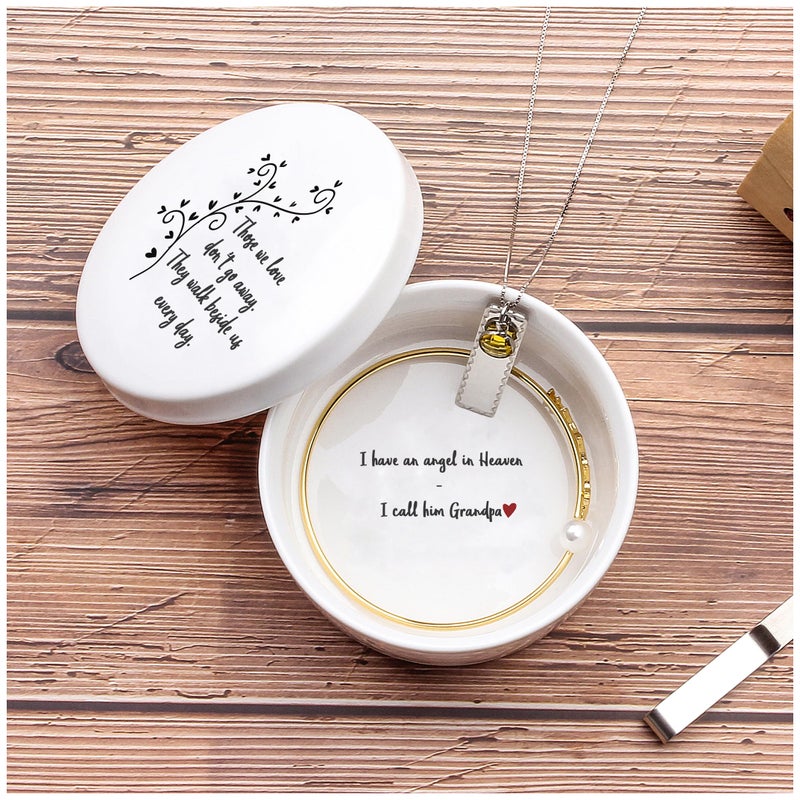 kullder Ceramic Keepsake In Memory Of Grandpa  In Loving Memory Of Grandfather  Memorial For Grandchild Loss Of Grandpa Sympathy  Grieving For Loss Of Grandpa Christmas  Bereavement For Loss Of Grandfather - Image 2