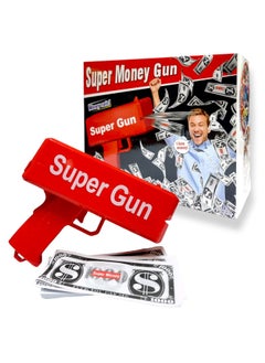 Super Gun Money Shooter 100 Pcs Prop Money, Fake Money Gun Toy Play Money for Kids Adults