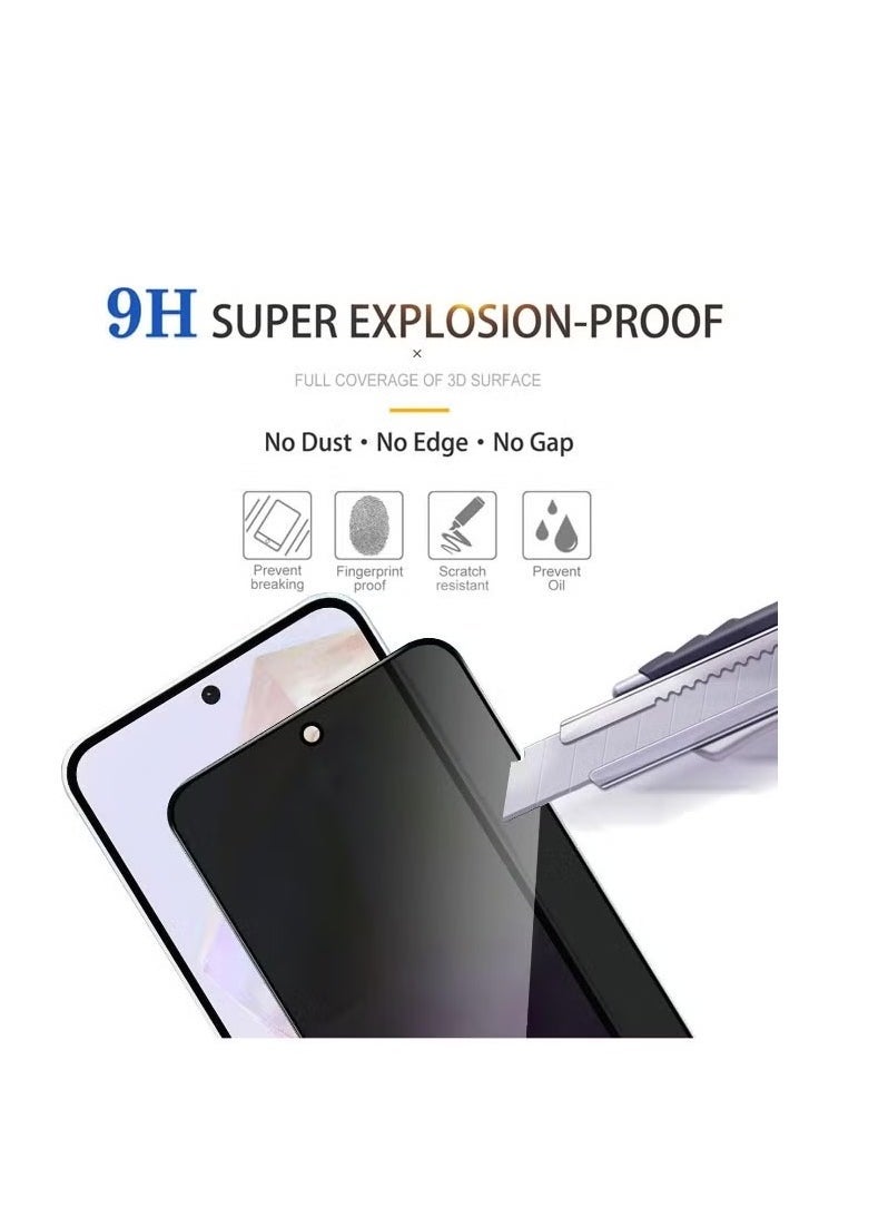 ELTRAZONE Samsung Galaxy A36 Privacy Tempered Glass Screen Protector – 2 Pack Ultra HD Anti-Spy Privacy Filter – 9H Hardness Anti-Scratch, Bubble-Free Easy Installation – Protect Your Screen from Scratches and Keep Your Data Private - Image 3