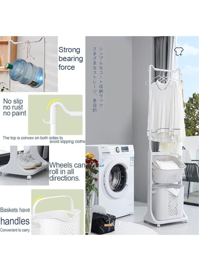 ليفينج سلة غسيل مع شماعة ملابس – تصميم عملي لتنظيم فعال - Image 4