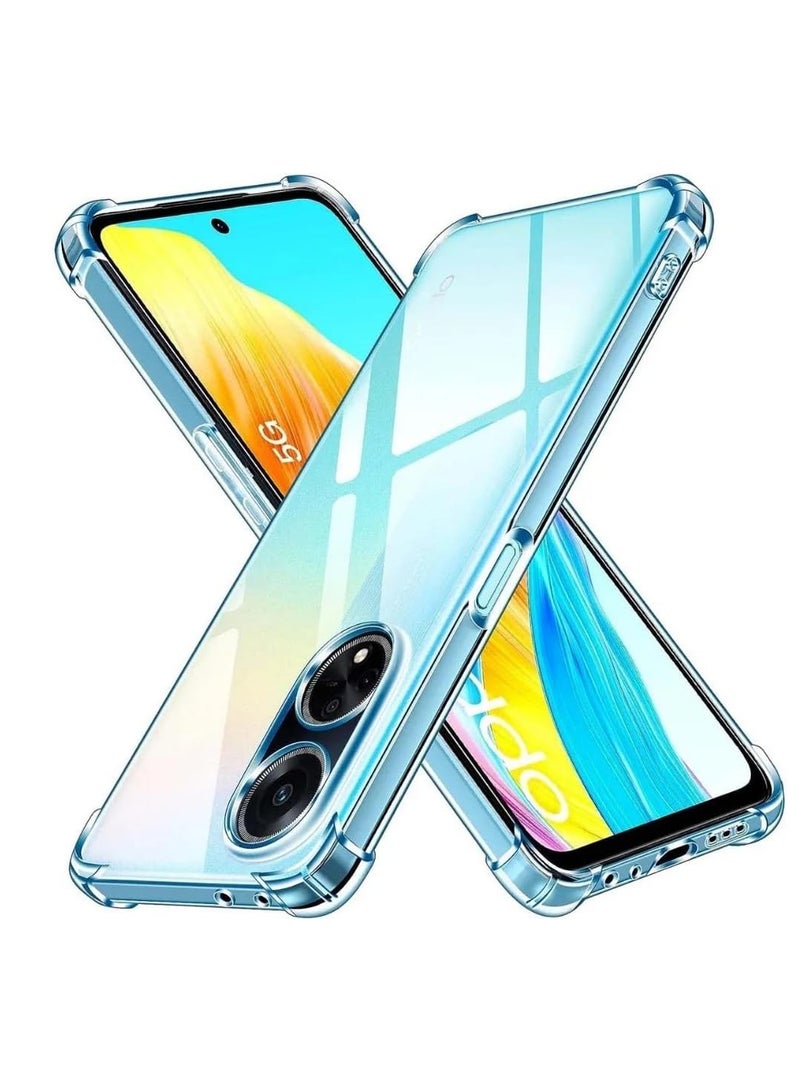 جراب شفاف من مادة TPU مع زوايا معززة وغطاء خلفي شفاف مضاد للخدش لحماية الكاميرا لهاتف Oppo A98 5G / Oppo A1 5G / Oppo F23
