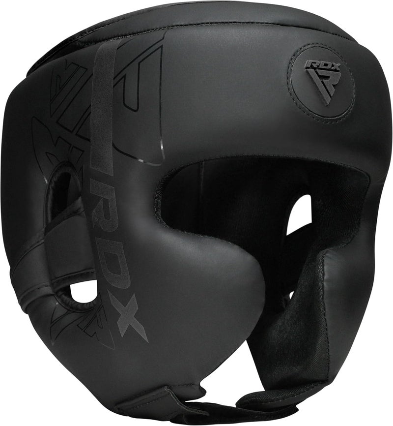 RDX Adjustable Padded KARA Head Guard for Boxing, MMA, and Martial Arts Training -M |Black/Black (HGR-F6MB-M) - Image 1