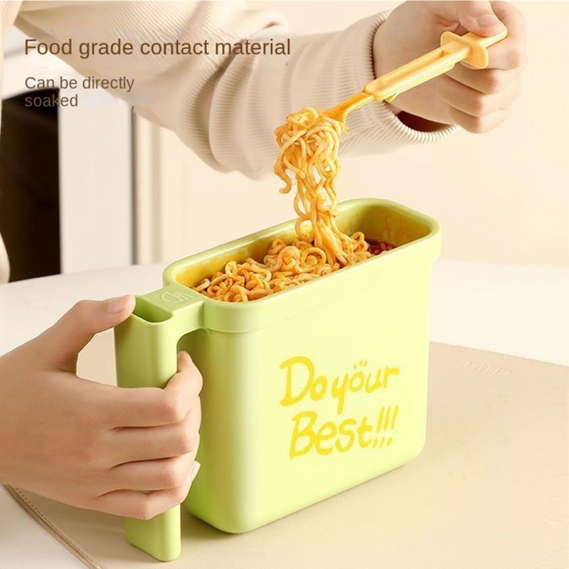 Green Heat Resistant Instant Noodle Bowl Portable Food Container For Camping Office Dormitory - Image 5