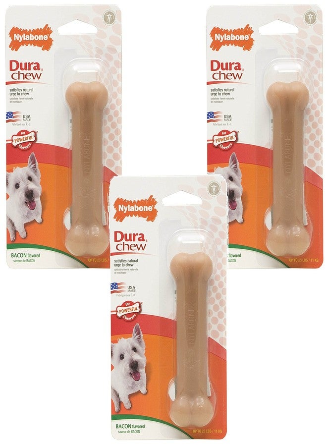 Nylabone (3 Pack) Nylabone Dura Chew Bacon Flavored Bone - Size Regular - Image 1