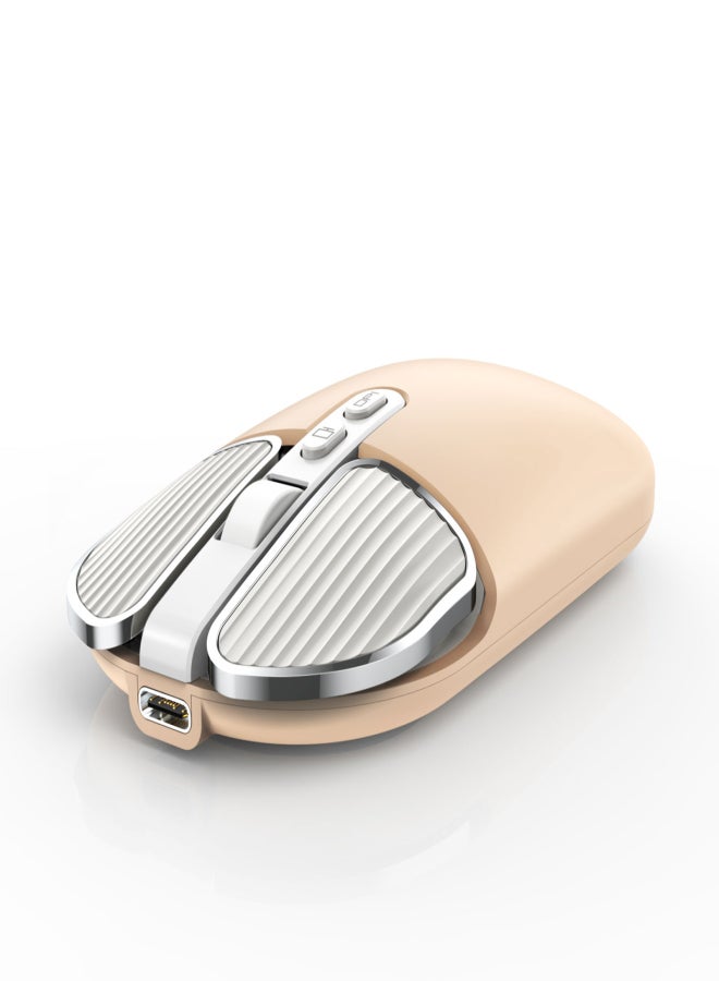 2.4G+BT Wireless with UV Skin-friendly Coating Silent One-click Desktop Precise Positioning 500mAh Rechargeable for Office and Laptop Mac Ipad Computer Mice - Image 1