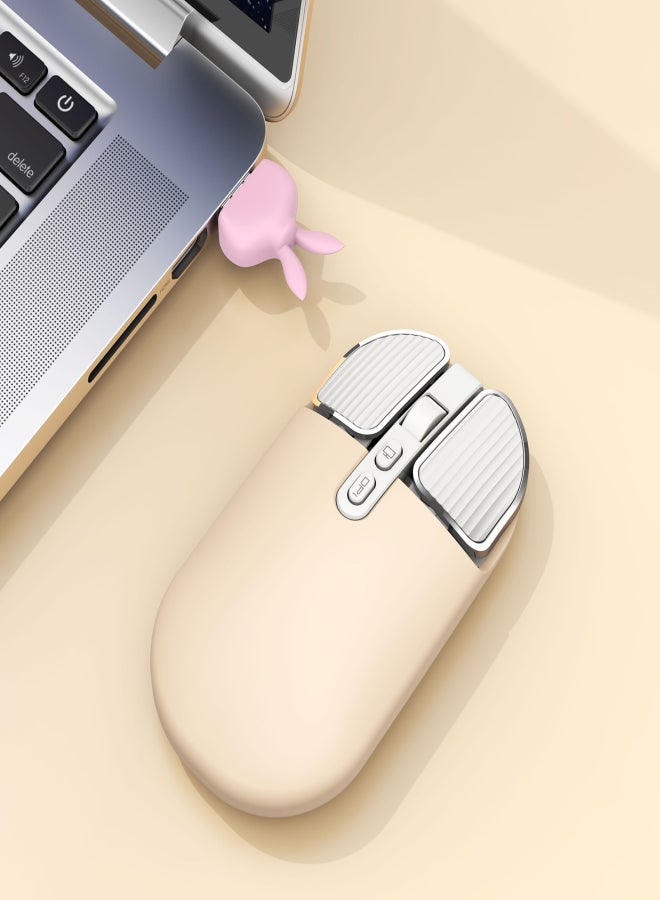 2.4G+BT Wireless with UV Skin-friendly Coating Silent One-click Desktop Precise Positioning 500mAh Rechargeable for Office and Laptop Mac Ipad Computer Mice - Image 4