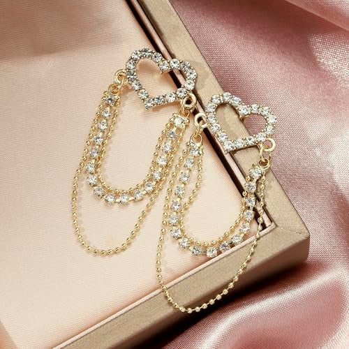 SALTY Anti Tarnish Elegant Heart Chain Earrings Set for Women | Stylish Fashion Jewellery | Accessories for Girls | Minimal Jewelry | Ideal for Gifting | Marriage, Birthday | Gift for Valentine Day - Image 3