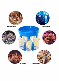 KASTWAVE 6 Shot Glass Dispenser and Holder, Shot Dispenser, Drink Dispenser, Multiple 6 Shot Dispenser For Drinking Tool (Blue)  - Image 4