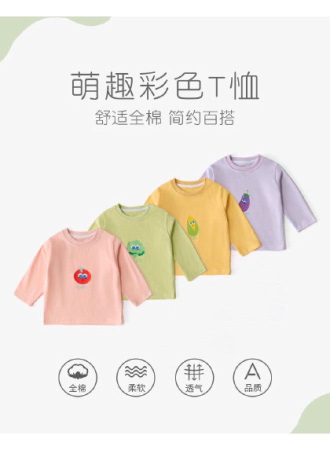 Doxiluka Pure Cotton Baby Long Sleeve T-shirt Boys Girls Spring Top Simple Cartoon Kids Clothes New Spring/autumn Style - Image 1