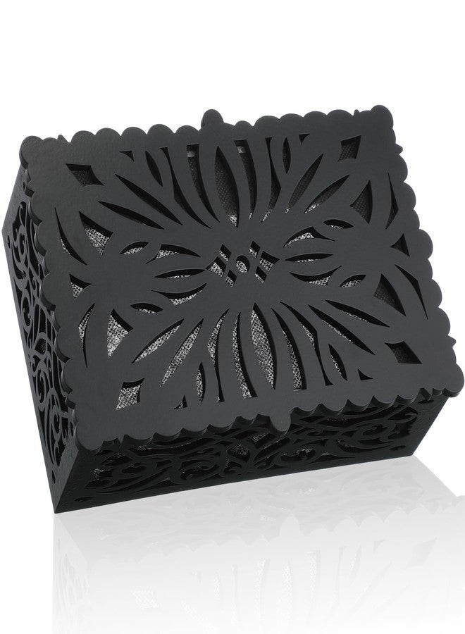 Saillong Doorbell Chime Cover Box Only, Doorbell Cover for Wall Inside With Floral Design, Indoor Doorbells Covers with Self Adhesive Tape, Fits Most of Doorbells Chime, Easy to Install(Black) - Image 1