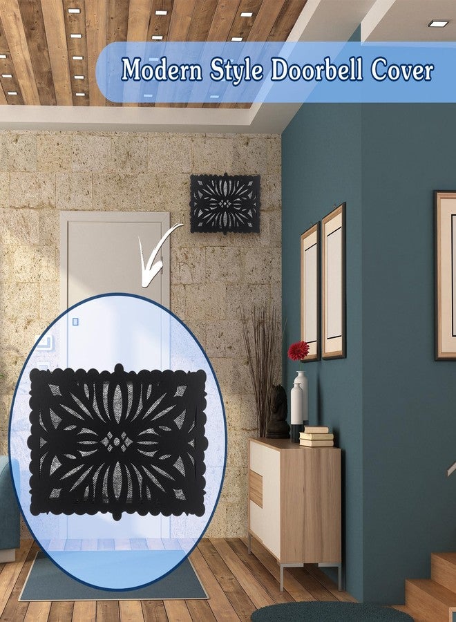 Saillong Doorbell Chime Cover Box Only, Doorbell Cover for Wall Inside With Floral Design, Indoor Doorbells Covers with Self Adhesive Tape, Fits Most of Doorbells Chime, Easy to Install(Black) - Image 3